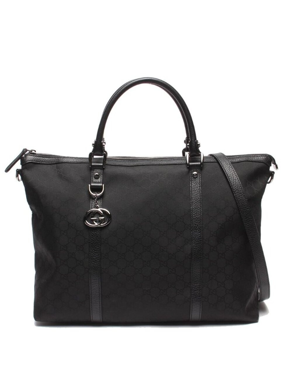 Gucci 2-Way Tote Shoulder Bag Crossbody GG Nylon